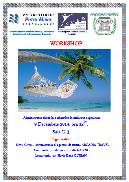 Workshop – Sustainable business administration in hospitality industry